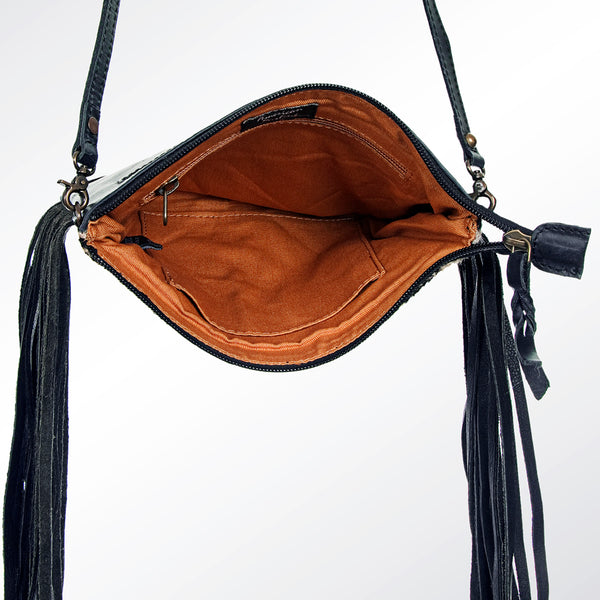 ADBG109 American Darling Hair-On Cowhide Crossbody Bag with Fringe