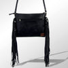 ADBG109 American Darling Hair-On Cowhide Crossbody Bag with Fringe