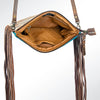 ADBG109 American Darling Hair-On Cowhide Crossbody Bag with Long Leather Fringe