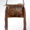 ADBG109 American Darling Hair-On Cowhide Crossbody Bag with Long Leather Fringe