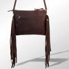 ADBG109 American Darling Hair-On Cowhide Crossbody Bag with Long Leather Fringe