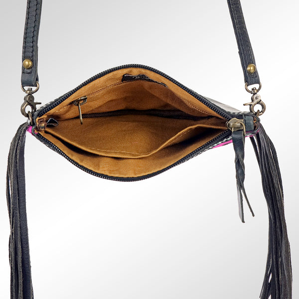 ADBGS142 Mini Crossbody - Hair-On Leather Fringe Bag with Removable Strap