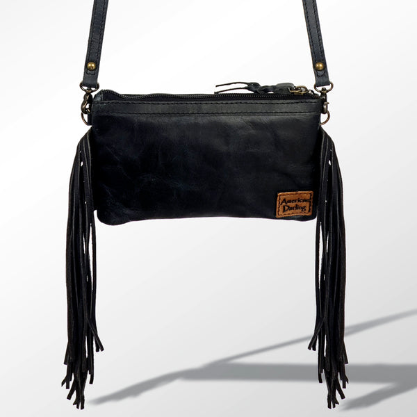 LC-ADBGS142 Hair-On Mini Crossbody - Western Leather Purse with Adjustable Strap