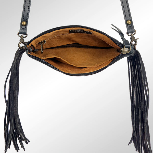 LC-ADBGS142 Hair-On Mini Crossbody - Western Leather Purse with Adjustable Strap