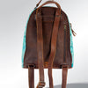 ADBGS156 Natural Cowhide Leather Backpack with Hand-Tooled Floral Pocket - Western Style