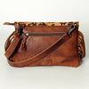 ADBG506CHEGOFRNG American Darling Small Cross Body Bag - Hand Tooled Floral & Hair-On Cowhide Western Bag