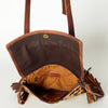 ADBG506CHEGOFRNG American Darling Small Cross Body Bag - Hand Tooled Floral & Hair-On Cowhide Western Bag