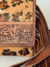 ADBG506CHEGOFRNG American Darling Small Cross Body Bag - Hand Tooled Floral & Hair-On Cowhide Western Bag