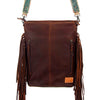 ADBG507 American Darling Large Cross body Bag - Hand Tooled Floral Leather & Western Fringe Crossbody