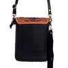 ADBGD115 American Darling Hand Tooled Floral & Hair-On Cowhide Cross body Bag with Tassels