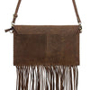 ADBGD116 American Darling Hand Tooled Leather Envelope Crossbody with Fringes