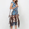 ADBGD117 American Darling Hair-On Cowhide Tote Bag with Fringes & Braided Handles