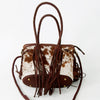ADBGD117 American Darling Hair-On Cowhide Tote Bag with Fringes & Braided Handles