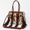 ADBGD117 American Darling Hair-On Cowhide Tote Bag with Fringes & Braided Handles