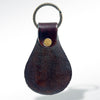 LC-ADKR150 Tooled Leather Keyring Floral Bloom Design in Dark Brown