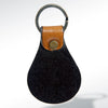 LC-ADKR152 Tooled Leather Keyring Smiley Face & Floral Design
