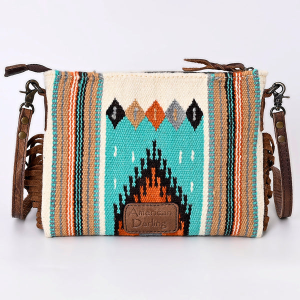 ADBG236 American Darling Western Cross body Bag with Saddle Blanket & Fringes