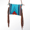 ADBG236 American Darling Handcrafted Western Cross body Bag with Saddle Blanket and Fringes