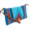 ADBG344 American Darling Western Leather Wristlet Bag with Hand Woven Saddle Blanket