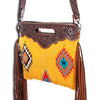 ADBG496 American Darling Hand Tooled Floral & Hand Woven Saddle Blanket Western Clutch Bag