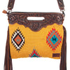 ADBG496 American Darling Hand Tooled Floral & Hand Woven Saddle Blanket Western Clutch Bag