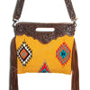 ADBG496 American Darling Hand Tooled Floral & Hand Woven Saddle Blanket Western Clutch Bag