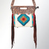 ADBG496 American Darling Hand Tooled Floral & Hand Woven Saddle Blanket Western Clutch Bag