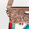 ADBG496 American Darling Hand Tooled Floral & Hand Woven Saddle Blanket Western Clutch Bag