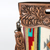 ADBG496 American Darling Hand Tooled Floral & Hand Woven Saddle Blanket Western Clutch Bag