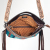 ADBG496 American Darling Hand Tooled Floral & Hand Woven Saddle Blanket Western Clutch Bag