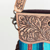 ADBG496 American Darling Hand Tooled Floral & Hand Woven Saddle Blanket Western Clutch Bag
