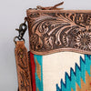 ADBG510 American Darling Signature Cross Body Bag - Hand Tooled Floral Leather & Woven Saddle Blanket