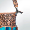 ADBG510 American Darling Tooled Leather & Saddle Blanket Crossbody Bag - Western Fringe Purse