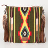 ADBG510 American Darling Tooled Leather & Saddle Blanket Crossbody Bag - Western Fringe Purse