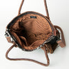 ADBG511BRW American Darling Genuine Cowhide Tote Bag with Braided Leather Fringe Straps Western Crossbody