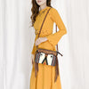 LC-ADBGZ183 Southwestern Wool Crossbody Bag with Tooled Leather & Fringe - Western Style Purse