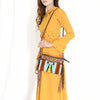 LC-ADBGZ183 Southwestern Wool Crossbody Bag with Tooled Leather & Fringe - Western Style Purse