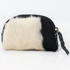 ADBG444 Hair-On Cowhide Leather Coin Purse Western Mini Zip Wallet