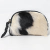 ADBG444 Hair-On Cowhide Leather Coin Purse Western Mini Zip Wallet