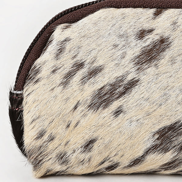 ADBG444 Hair-On Cowhide Leather Coin Purse Western Mini Zip Wallet