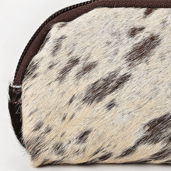 ADBG444 Hair-On Cowhide Leather Coin Purse Western Mini Zip Wallet