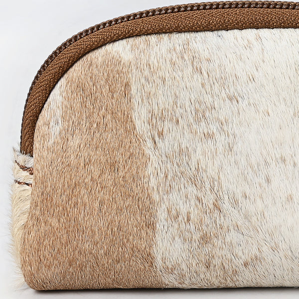 ADBG444 Hair-On Cowhide Leather Coin Purse Western Mini Zip Wallet