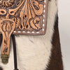 LC-ADBGZ102 Cowhide Backpack with Floral Tooled Leather Flap - Western Chic