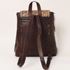 LC-ADBGZ102 Cowhide Backpack with Floral Tooled Leather Flap - Western Chic
