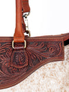 ADBGI105 Western Tote Bag - Genuine Leather & Hair-On Hide with Tooled Detailing