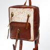 ADBGI109 Western Hair-On Hide Leather Backpack - Genuine Cowhide with Conchos & Fringe Ties
