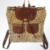 ADBGI110 Tooled Leather Western Backpack - Hair-On Hide with Floral Carving