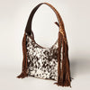 ADBGI112 Sage Western Hobo Bag - Genuine Leather with Tan Hair-On Hide & Tooled Strap