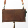 LC-ADBGI113 Western Leather Crossbody Bag - Tooled Floral Design with Fringe Tassel