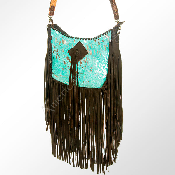 LC-ADBGZ187TRQ Crossbody Hair On Genuine Western Leather Women Bag